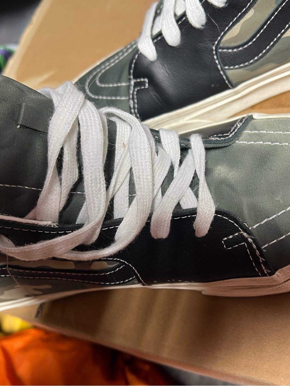 Vans Sk8-Hi Mixed Utility Camo Green High Top Sneakers